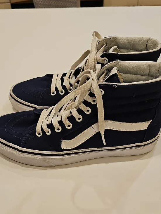 Vans SK8 High-Top Sneakers in Navy and White Men's Size 9 Women's Size 10.5 - Picture 5 of 11